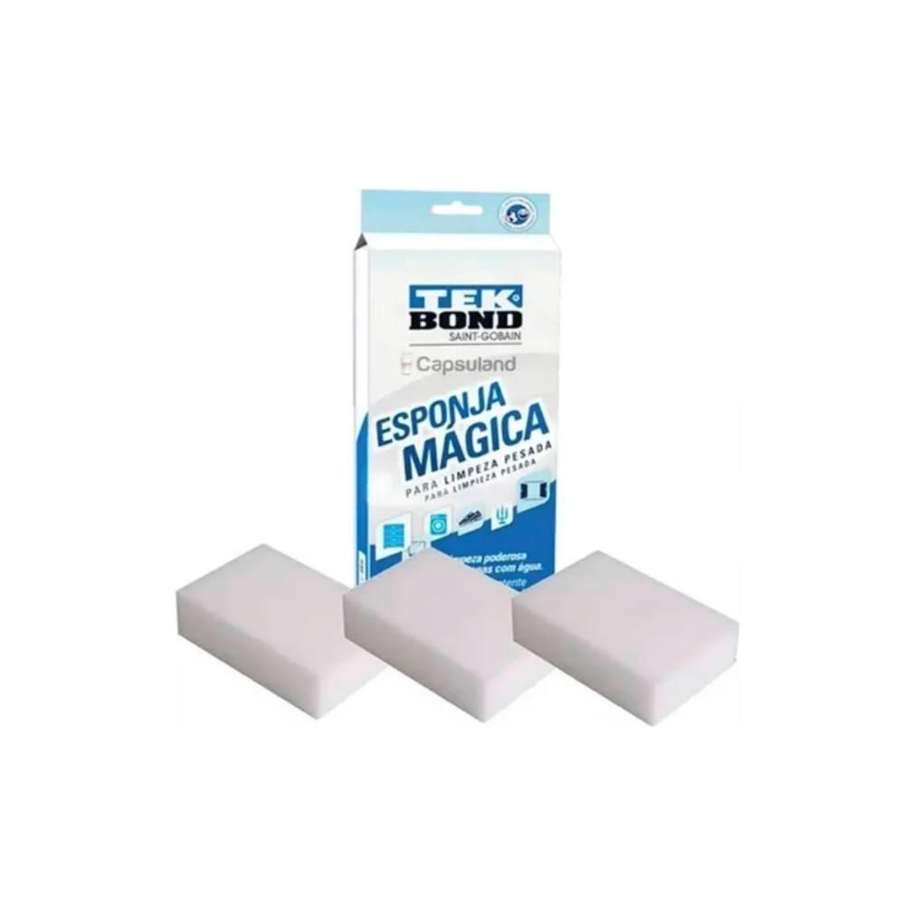 Kit 3 Unidades Esponja Mágica Tekbond Limpeza Pesada