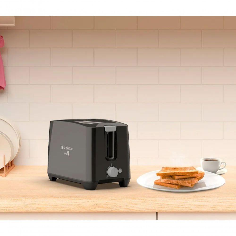 Torradeira Preta Croc Cadence 220V