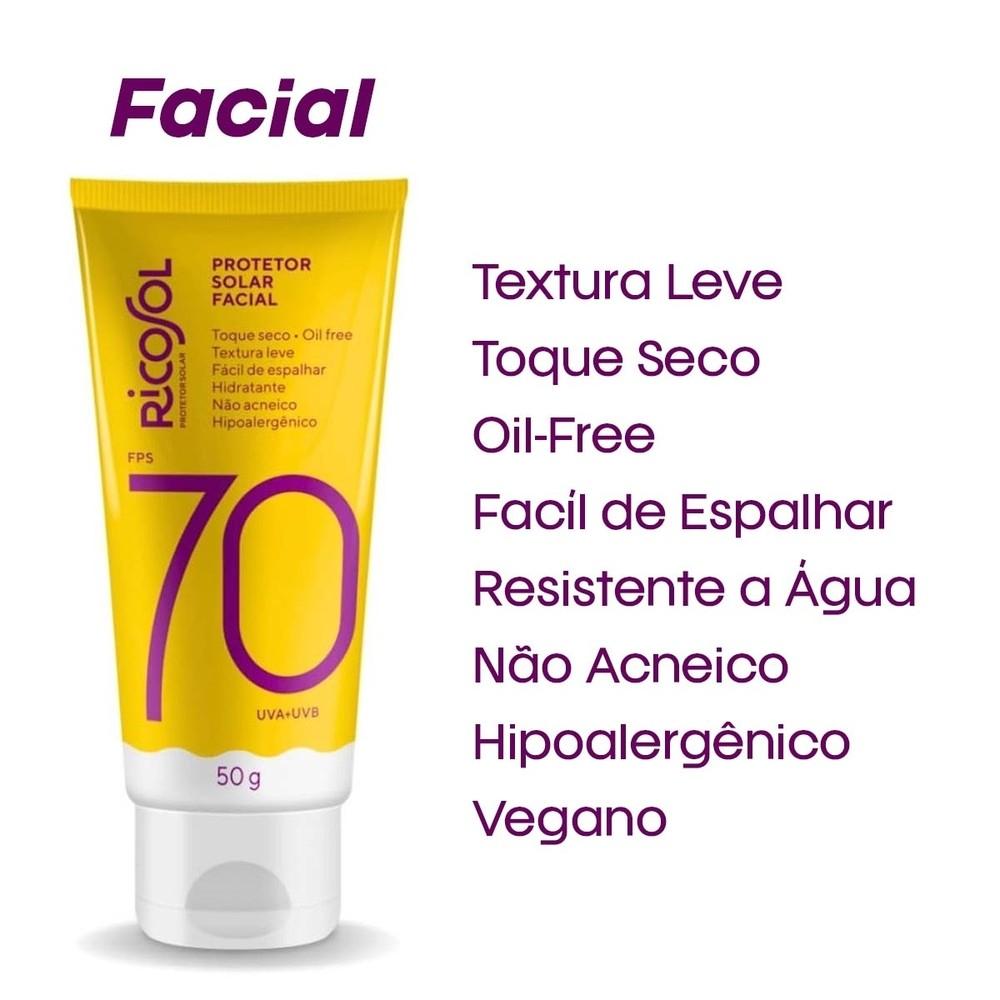 Kit 2 Und Ricosol FPS 70 Corpo 180g + FPS 70 Facial 50g