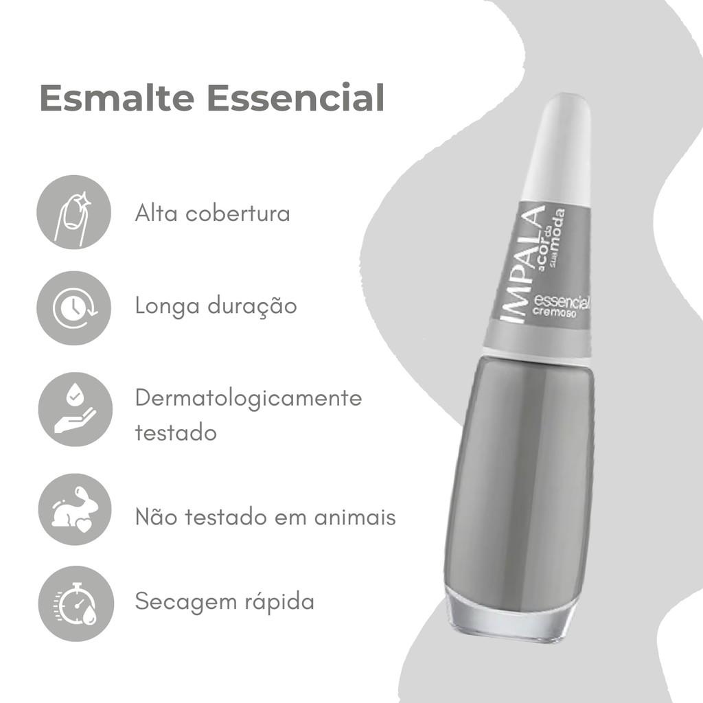 Kit 2 Esmalte Impala A Cor Da Sua Moda Unha Branco Cremoso