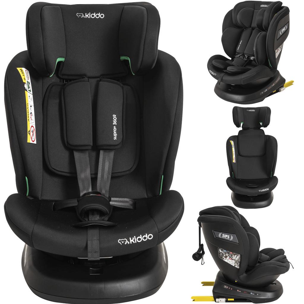 Cadeirinha Para Carro Kiddo Supra+ 360 Isofix 0 A 36kg Preta