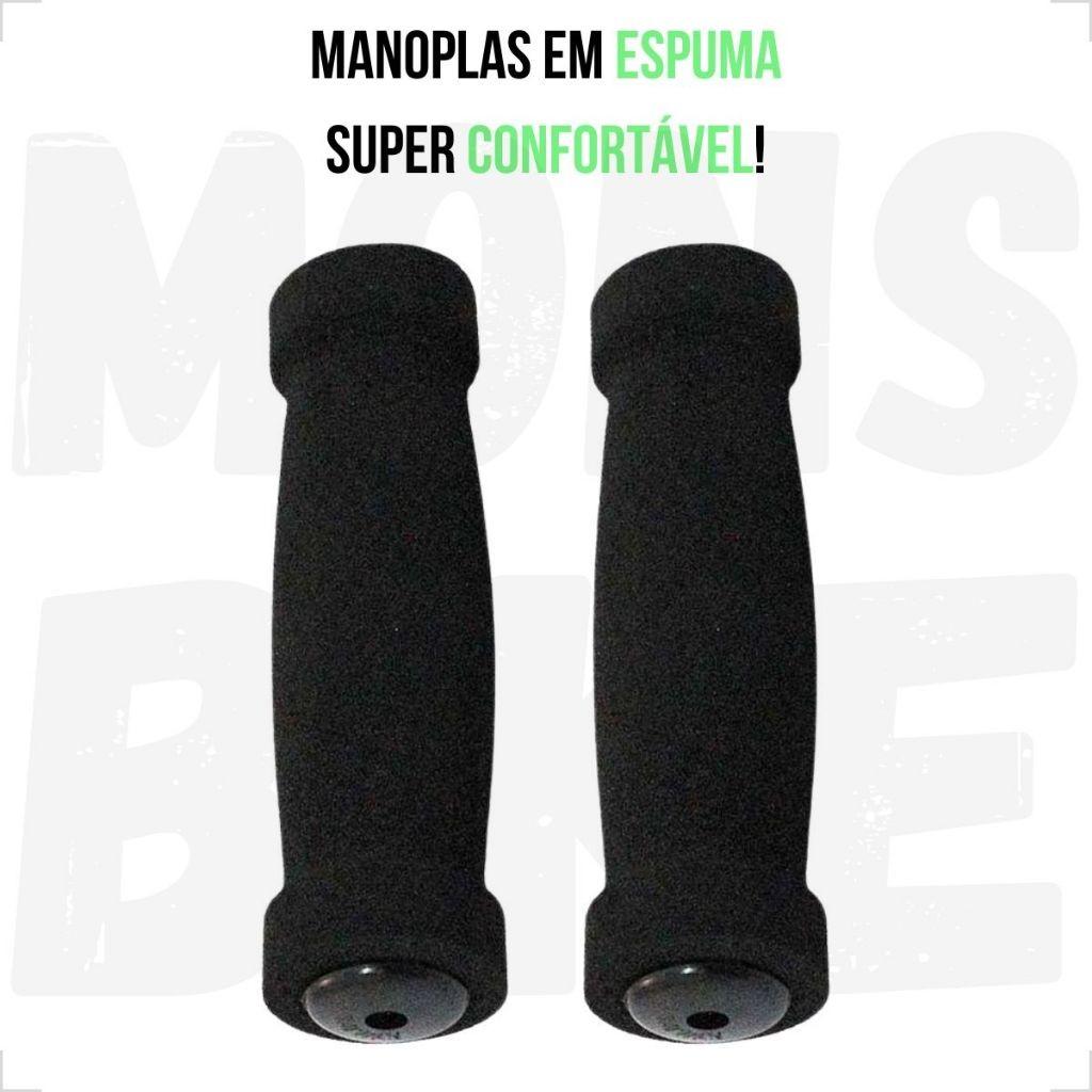 Pedal Plataforma Nylon Bike Mtb Rosca Grossa + Par Manoplas Punho Espuma