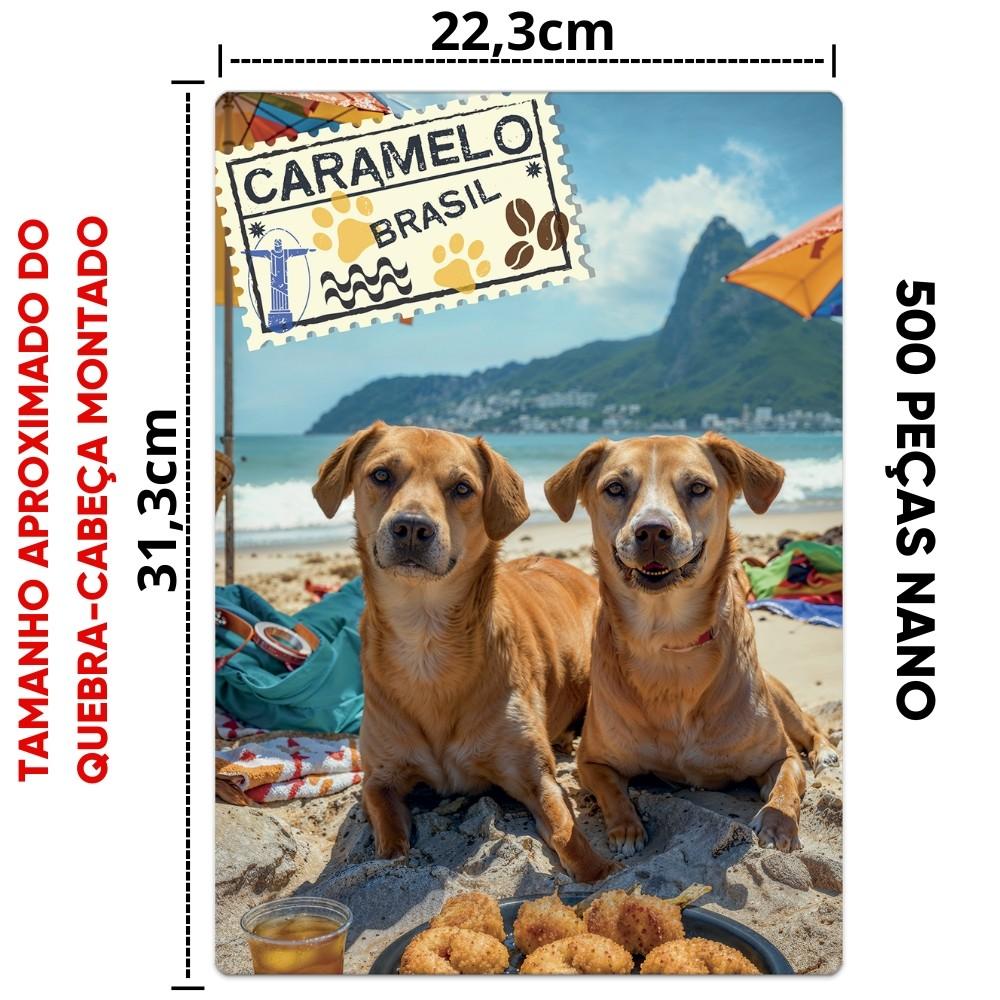 Quebra Cabeça Nano Caramelo Brasil Mundo Cão 500 Peças Pequenas Toyster Cachorro Puzzle Rio Janeiro