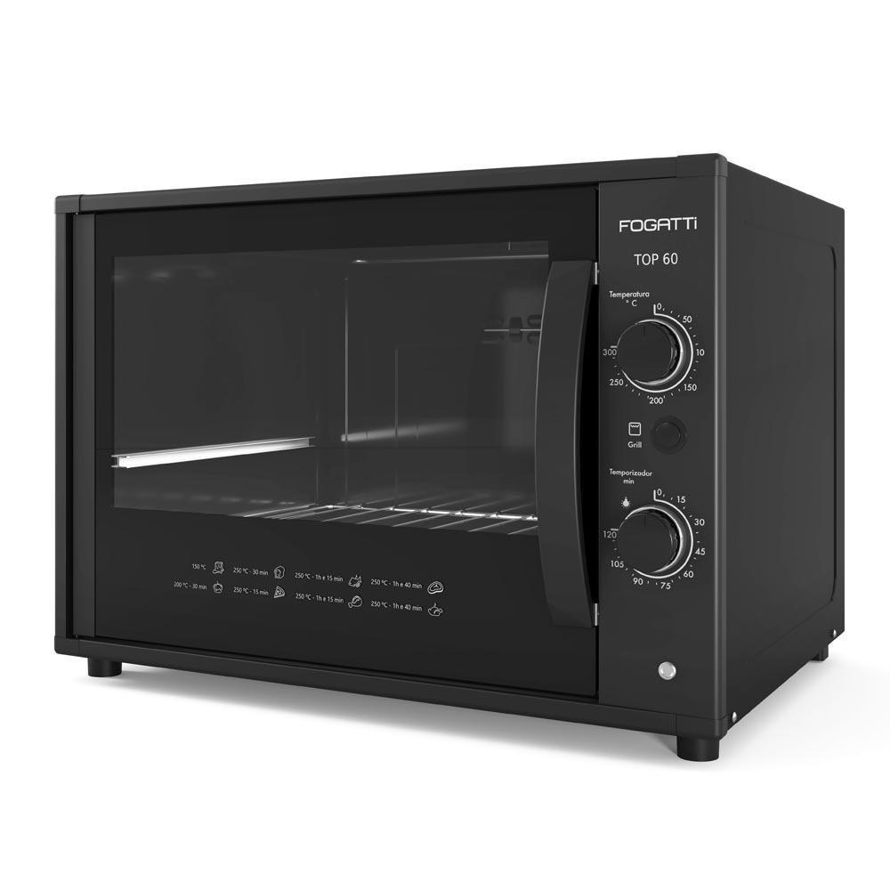 Forno Elétrico Fogatti Top 60 Litros Grill 1750w Com Timer