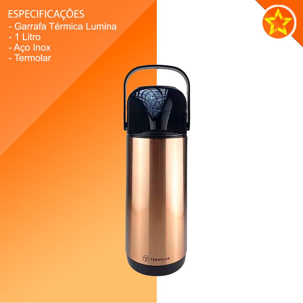 Garrafa Térmica Lumina 1 Litro Gold Termolar