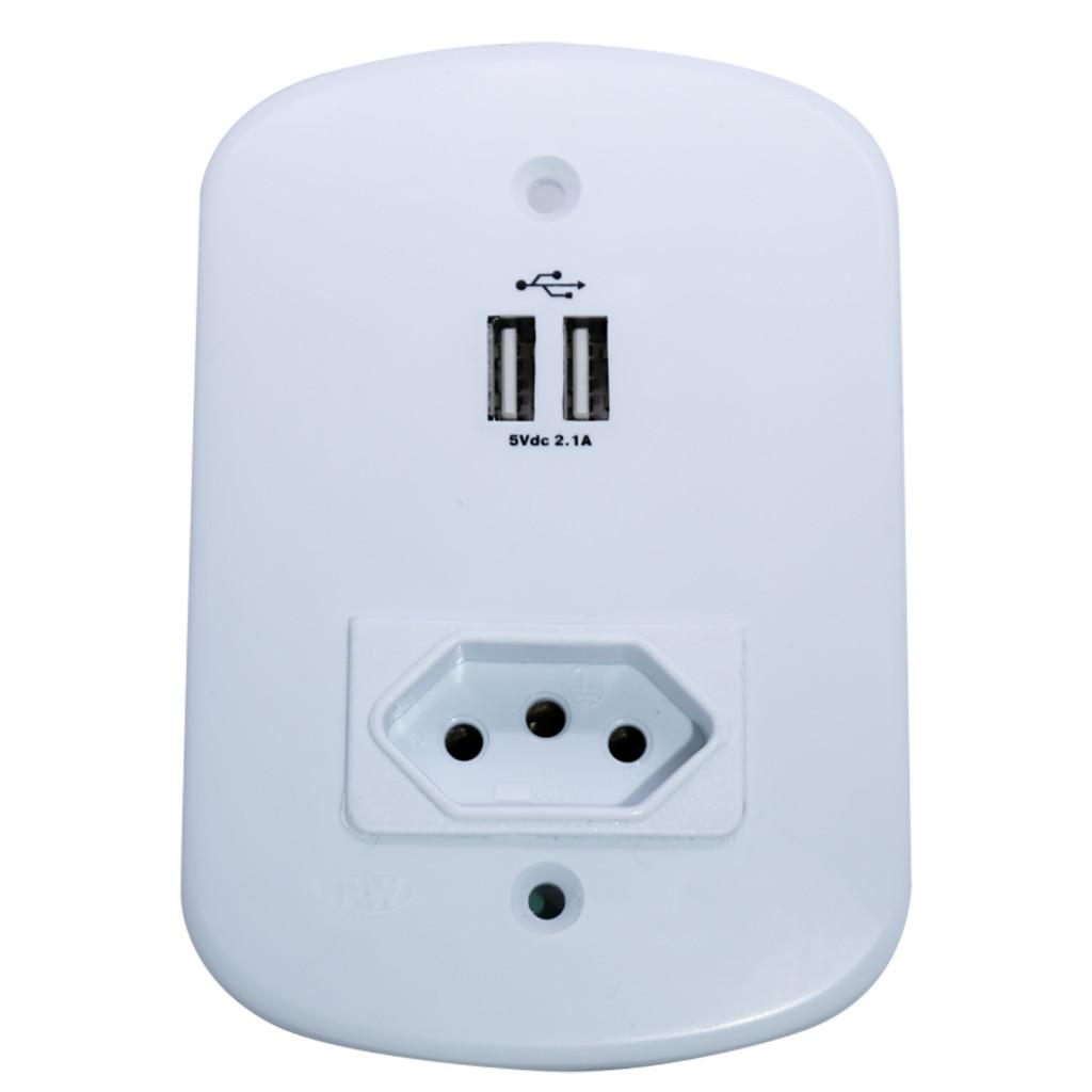 Tomada Dupla USB 10A Placa 4X2 Pw