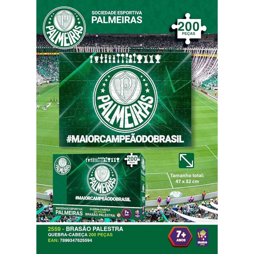 Quebra-cabeça Puzzle Coleção Palmeiras Brasão Verdão 200 Peças Mimo Toys