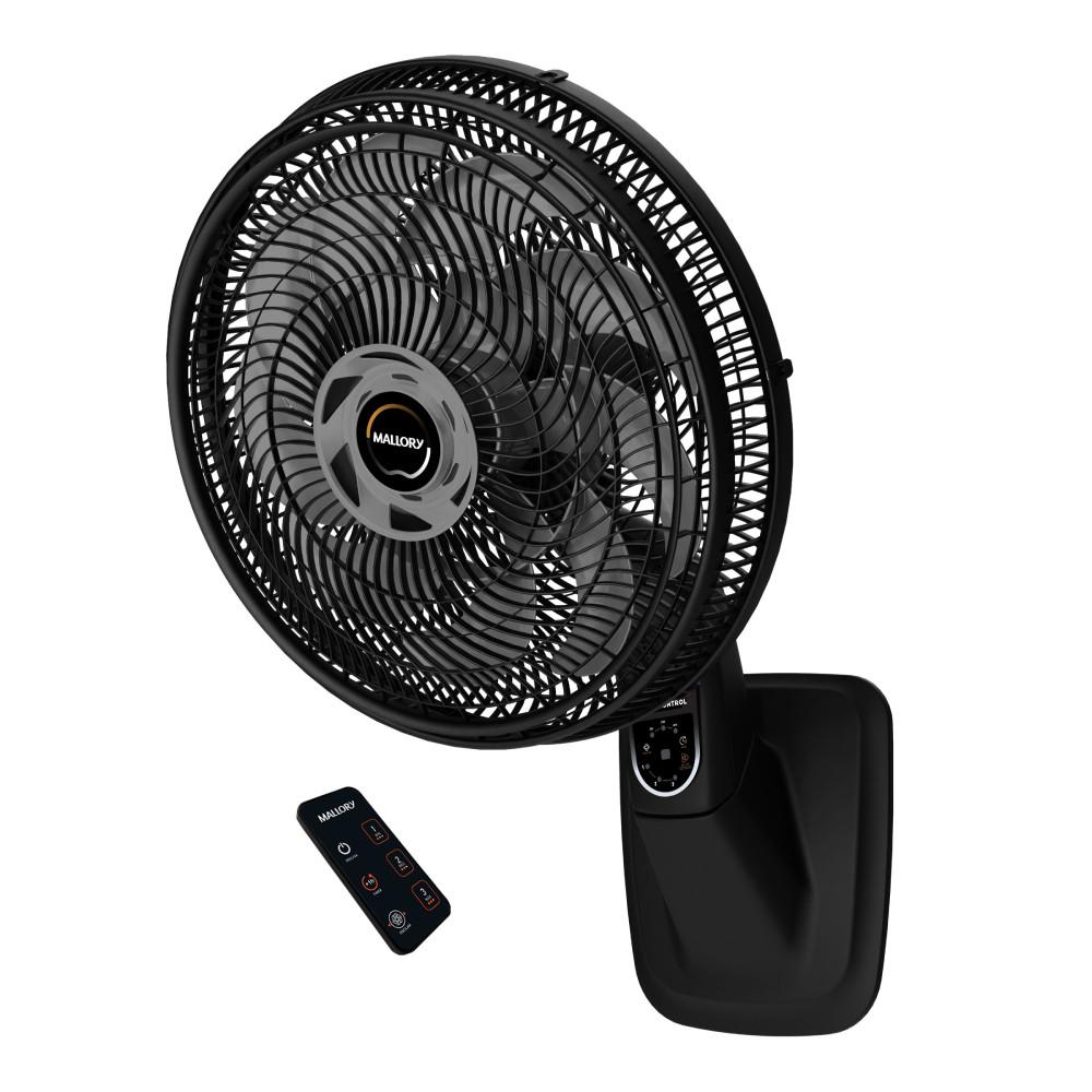 Ventilador De Parede Mallory Smart Control 140w Preto Com Grafite