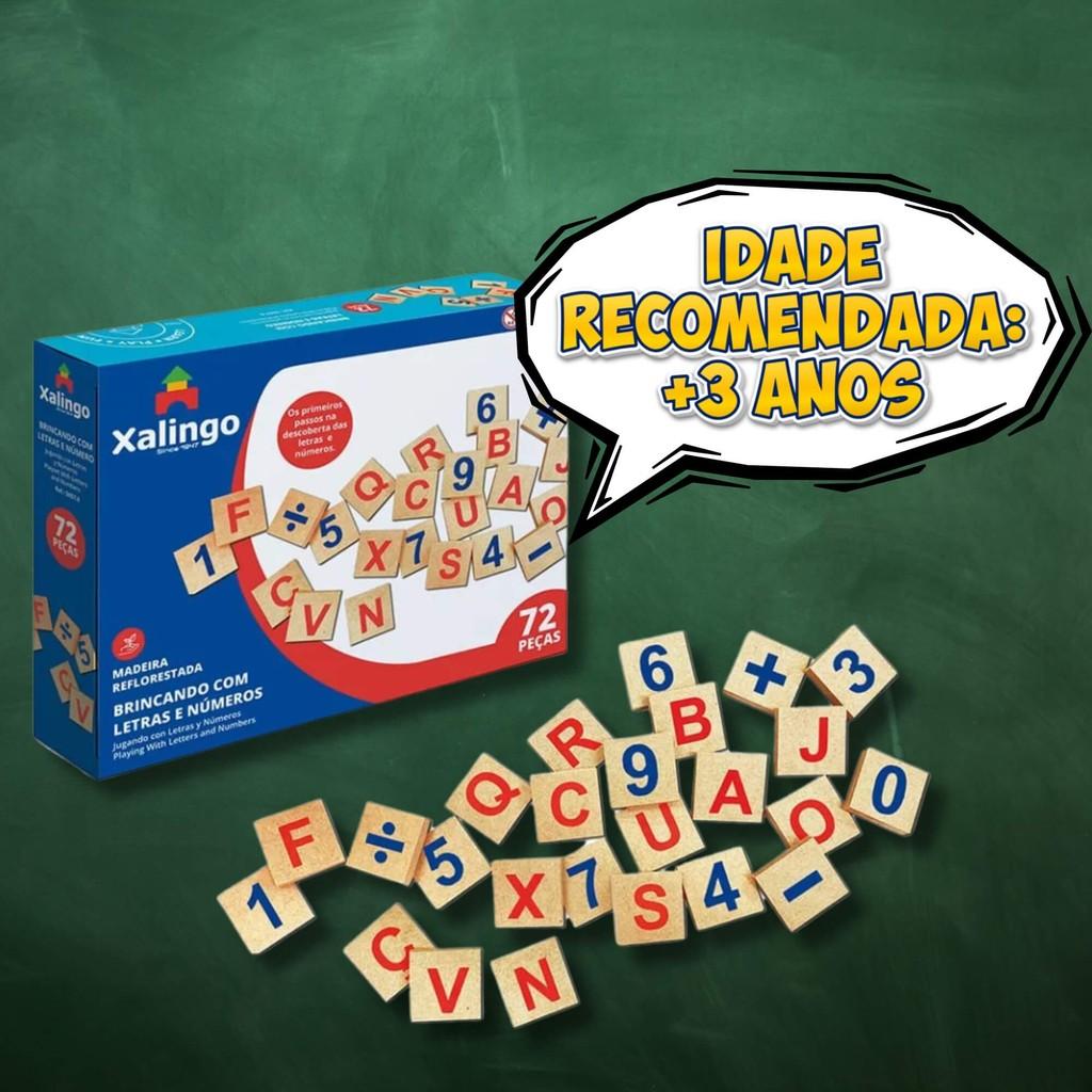 Jogo Brincando Com Letras E Números 72 Peças Xalingo