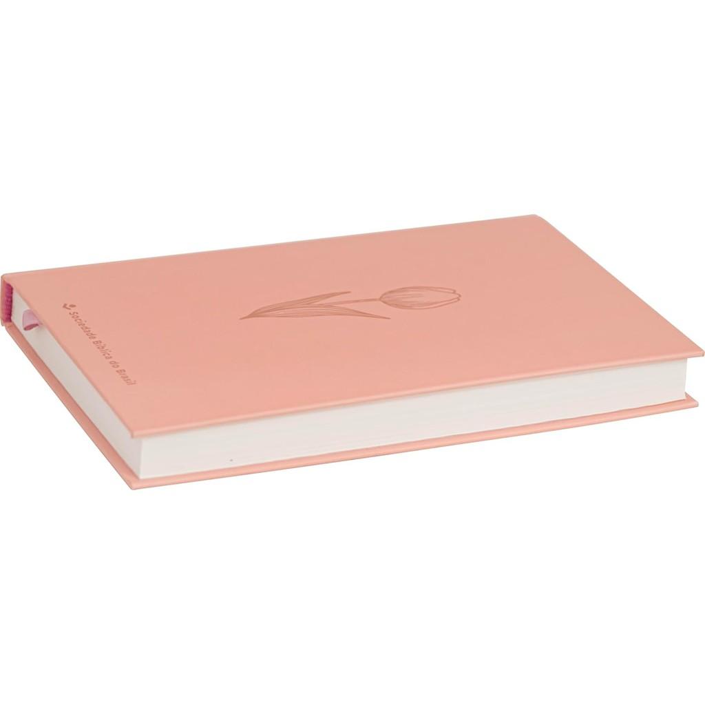 Bíblia Sagrada Naa Letra Normal Capa Dura Rosa Tulipa