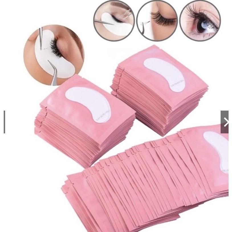 Kit-100escovinhas+100microbrush+100aplicador+kit100gel Pads(200 Unis)de Alongamento Cilios