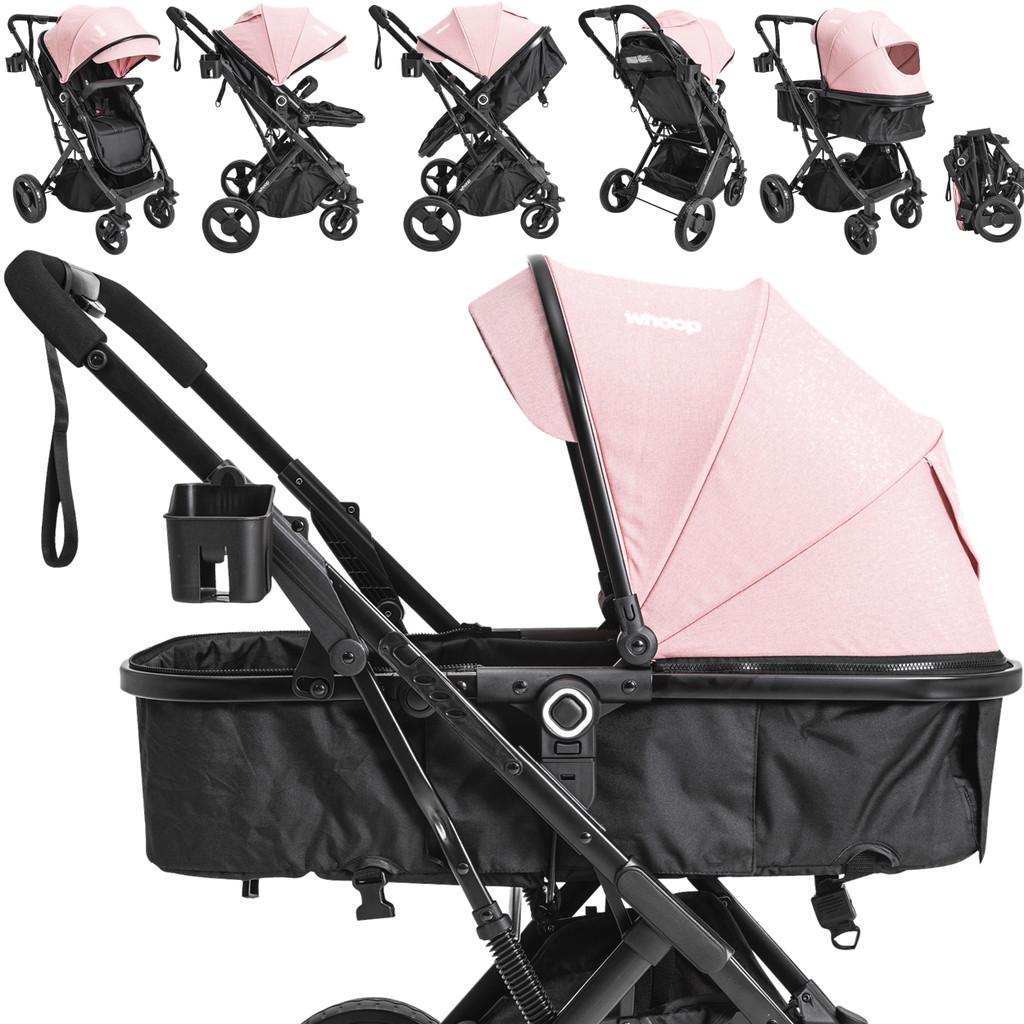 Carrinho De Bebe Kiddo Vox Ii Melange Rosa Berço Passeio Moises