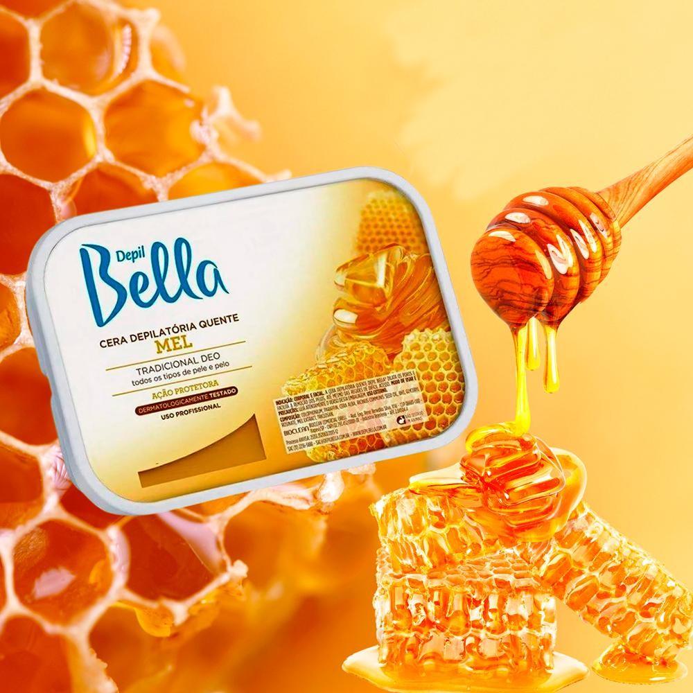 Depil Bella Cera Depilatória Em Barra Mel Tradicional Deo Ação Protetora 1kg