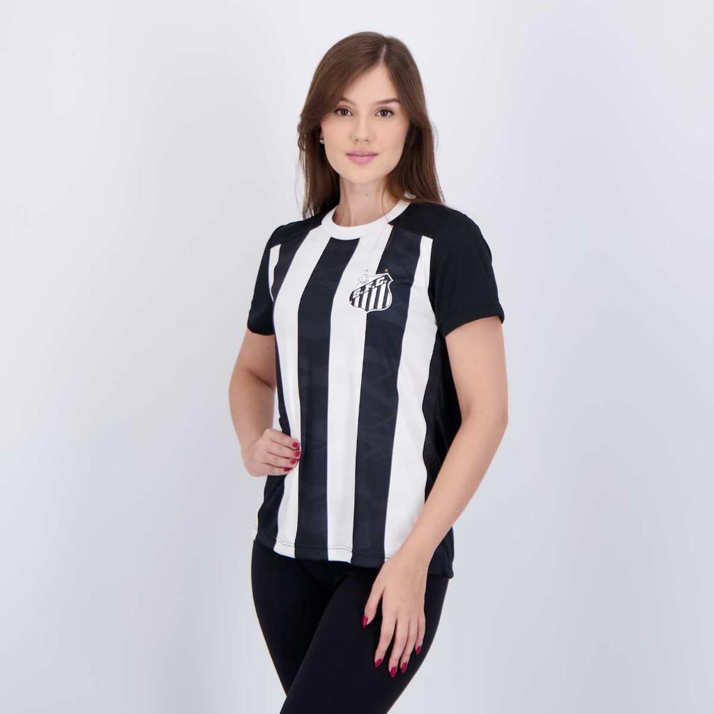Camisa Santos Matriz Feminina Preta E Branca
