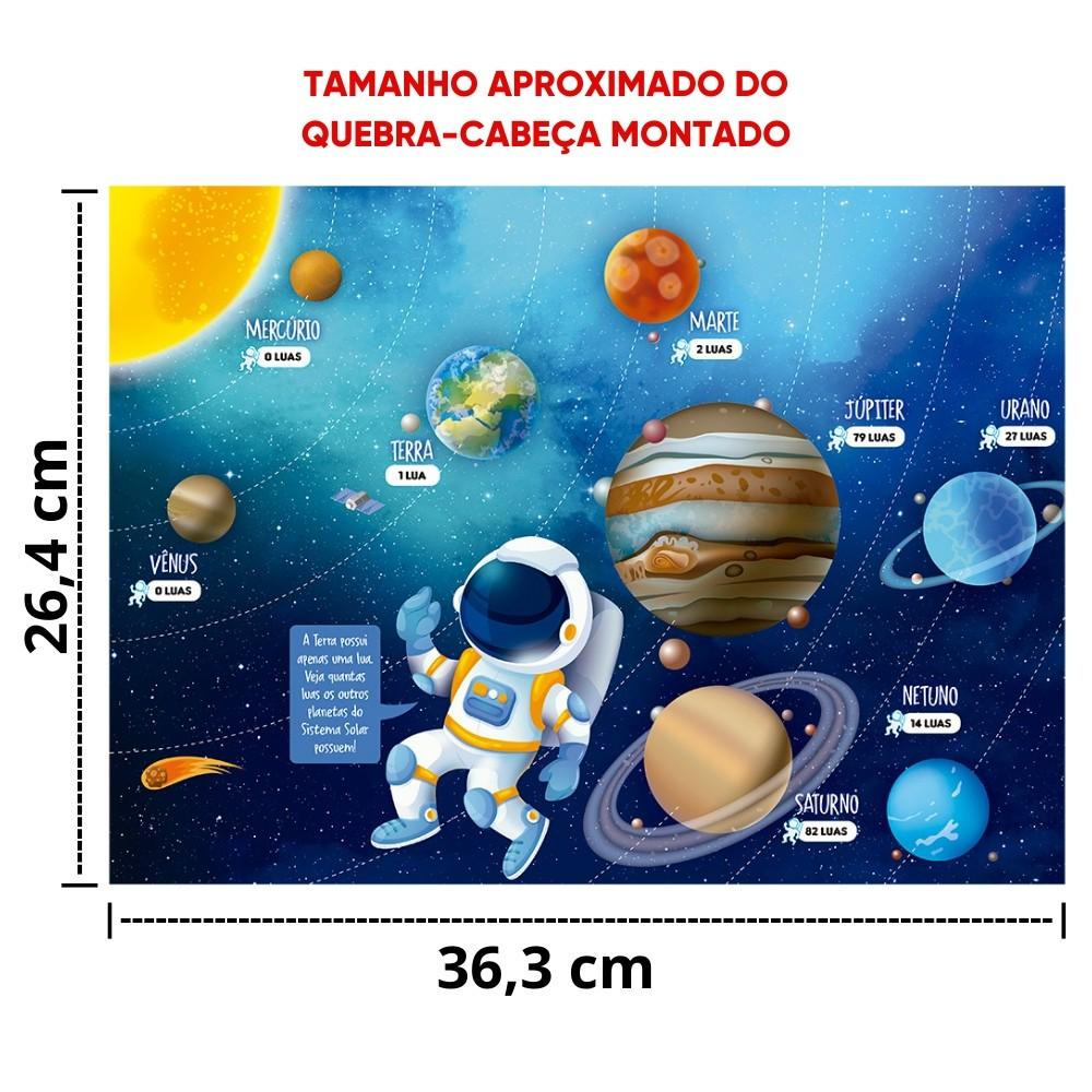 Quebra Cabeça Conhecendo Os Planetas 100 Peças Grow Puzzle Didático Planetas Astronomia Espaço Lua