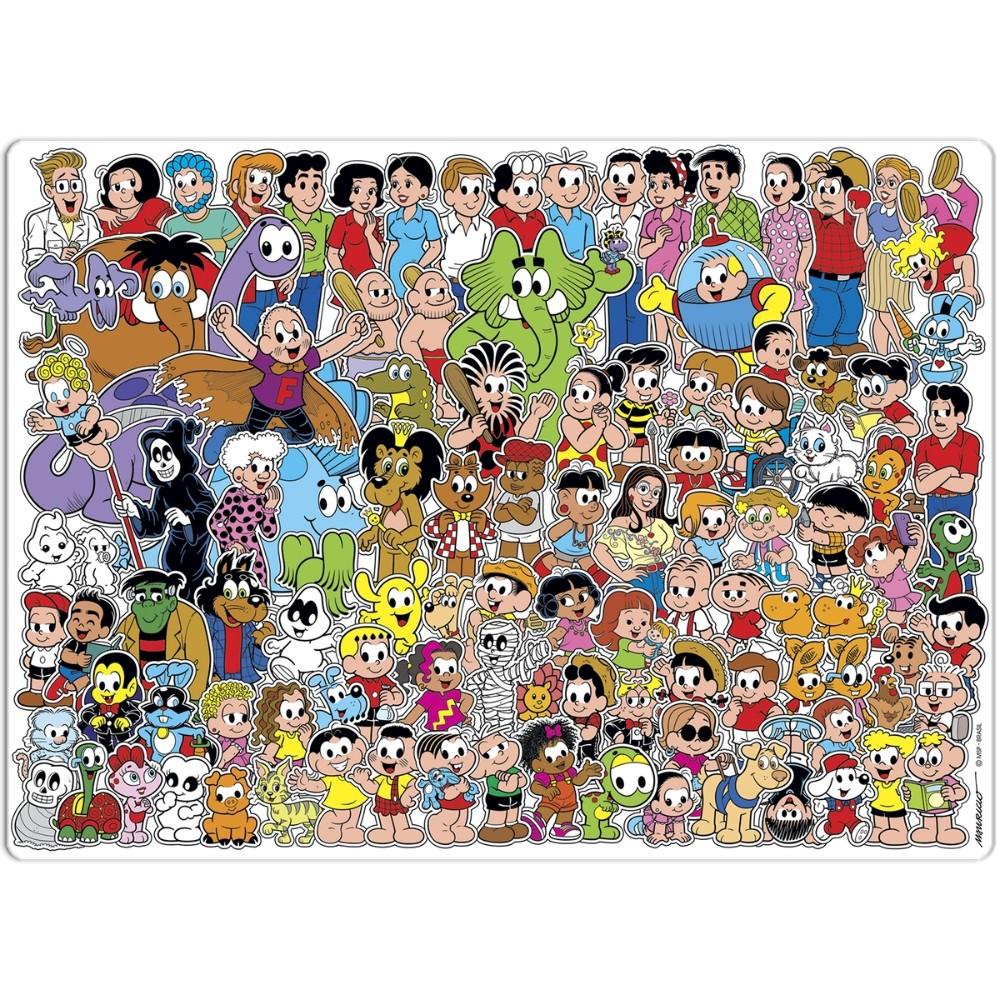 Quebra Cabeça Turma Da Mônica 500 Peças Personagens Magali Cascão Cebolinha Criança Desenho Puzzle