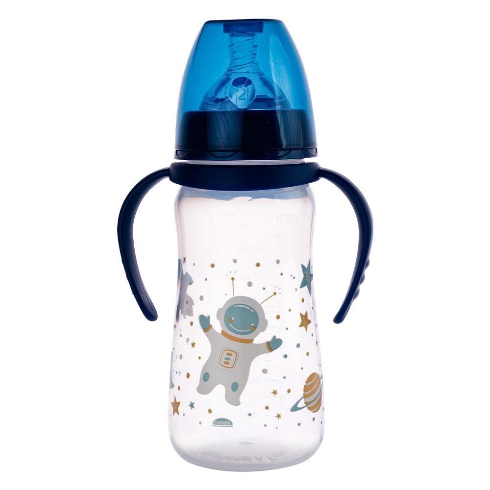 Mamadeira Alca Bico Conforto Astronauta Azul 330ml Plasutil