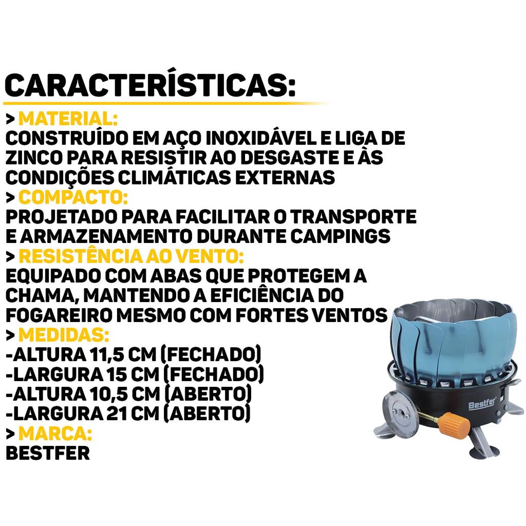Fogareiro Portátil Para-brisa A Gás 1 Boca Aço Fogão Portátil Para Camping Viagem Pesca