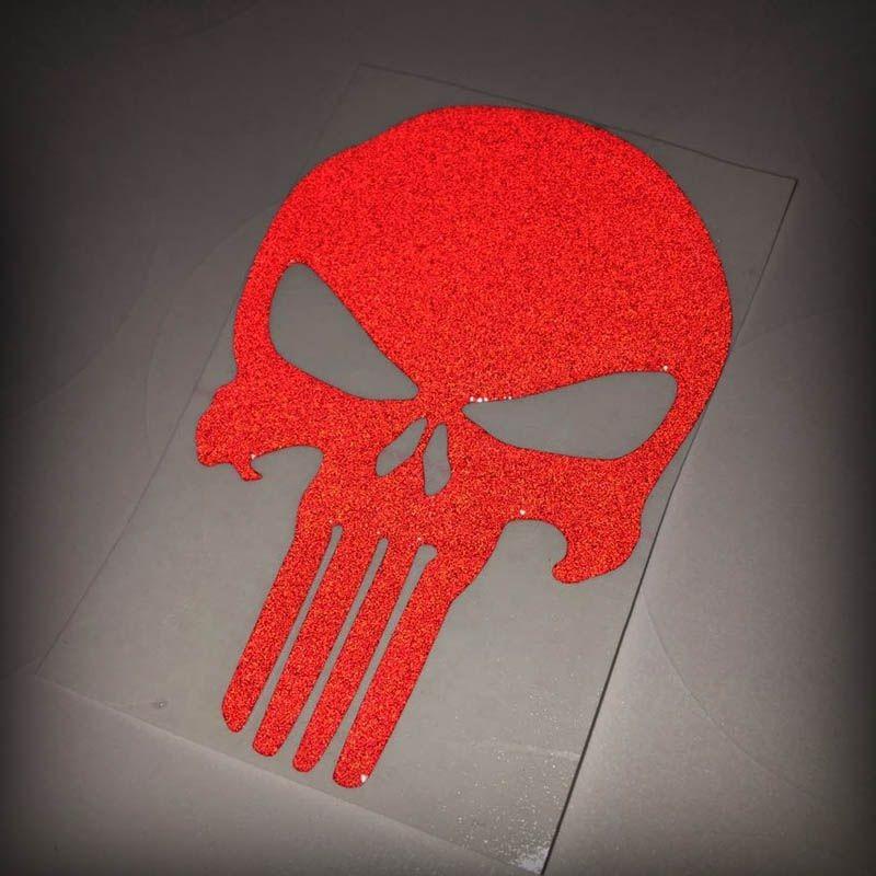 Adesivo Caveira O Justiceiro Vermelho Refletivo Carro Moto