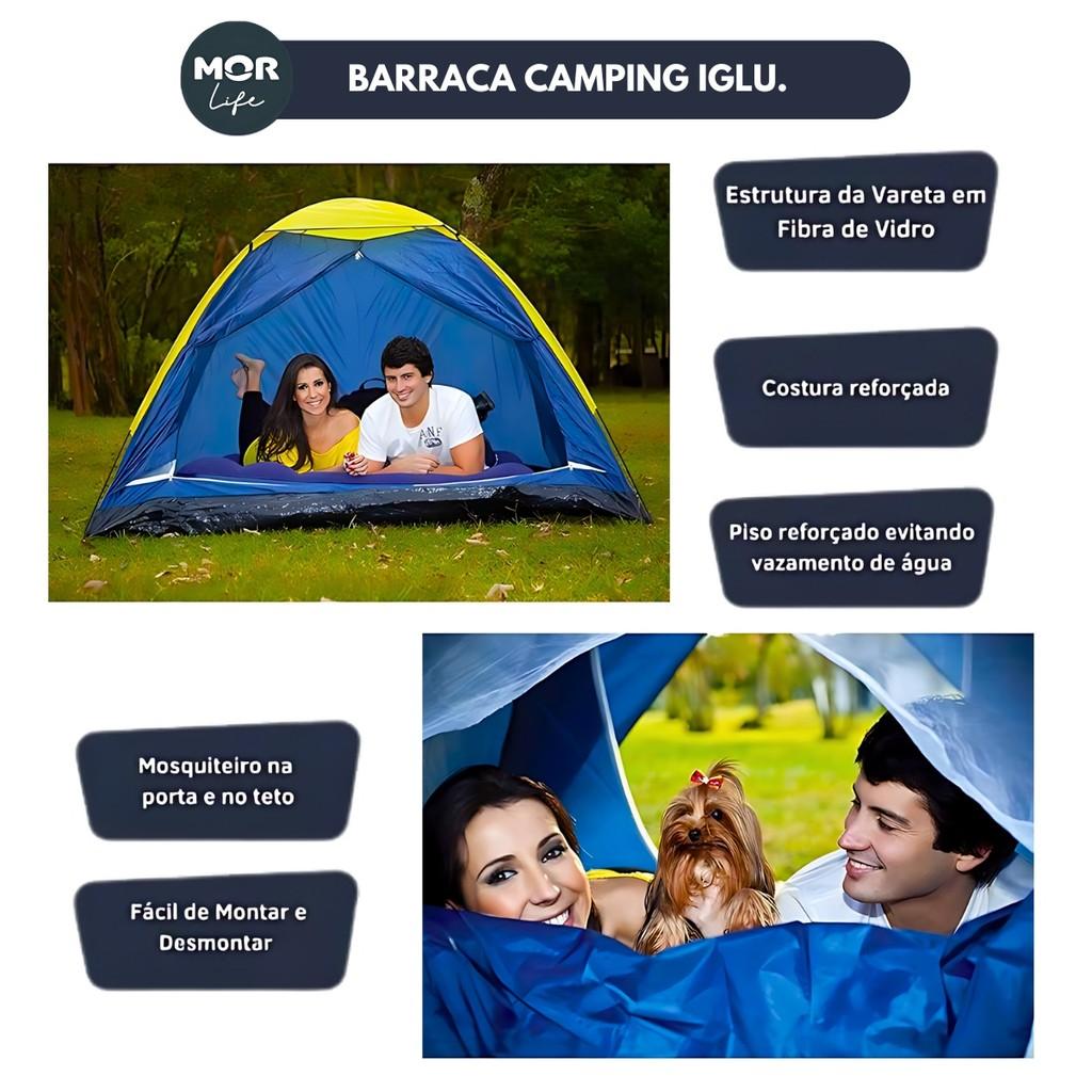 Barraca Camping Mor Iglu 2 Pessoas + Colchão Casal Inflável