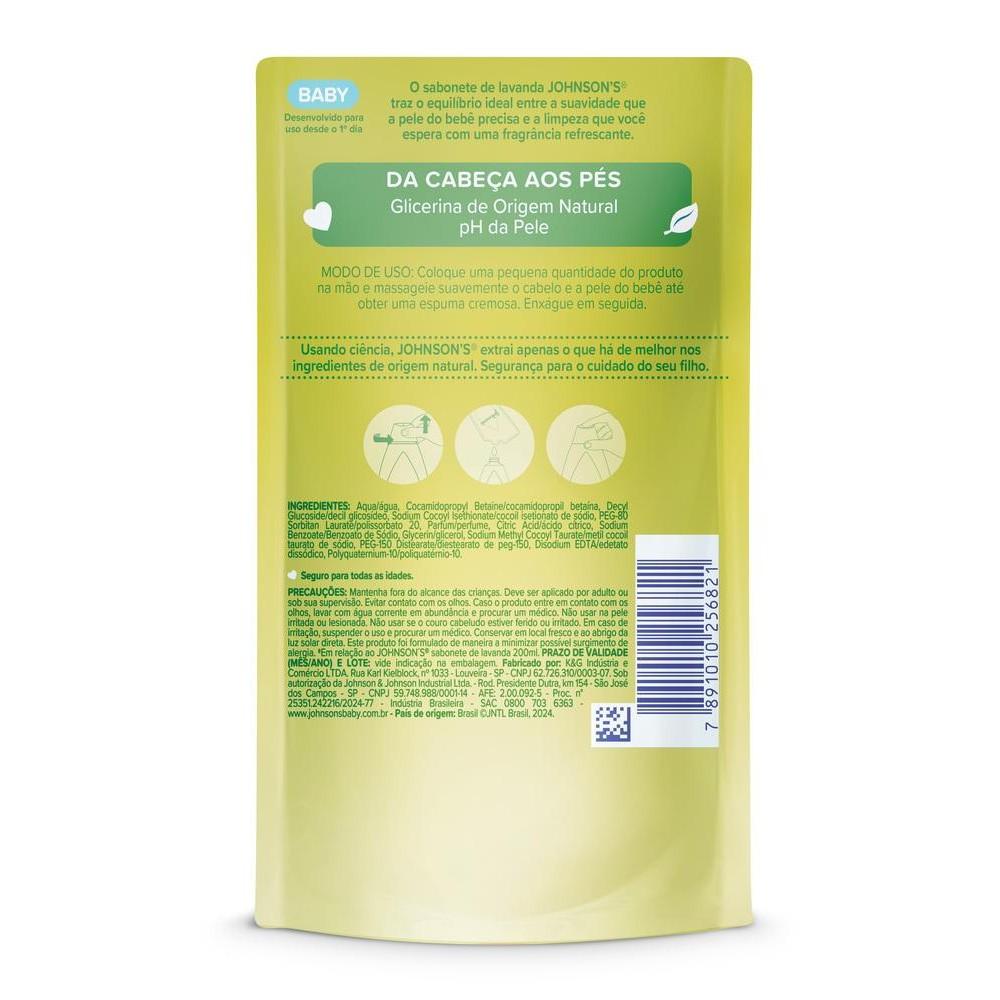 Sabonete Líquido Johnson S Baby Glicerina Lavanda 180ml