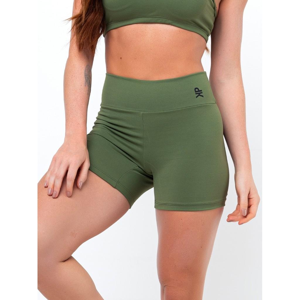 Kit 3 Short Fitness Feminino Meia Coxa Cintura Alta Zero Transparência Academia Básico