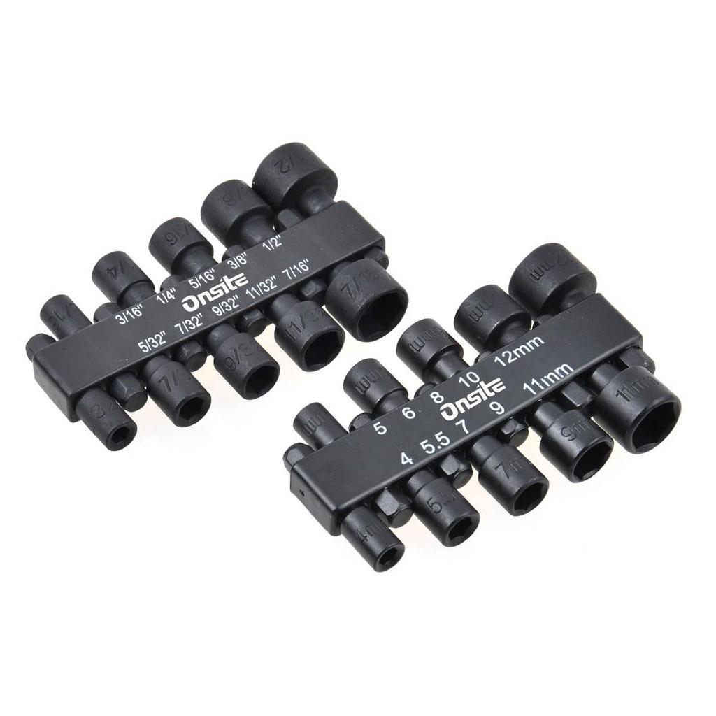 Jogo De Bits Canhão Impacto 5/32 Á 1/2 - 4 Á 12mm - 20 Peças (702752) - Onsite