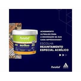 Rejunte Acrilico Premium Portokoll 1KG Cinza Platina
