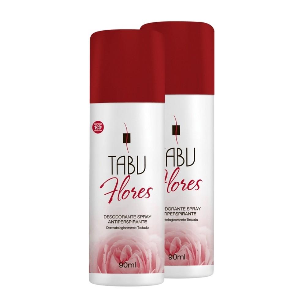 Kit Desodorante Spray Tabu Flores 90ml (2 Unidades)