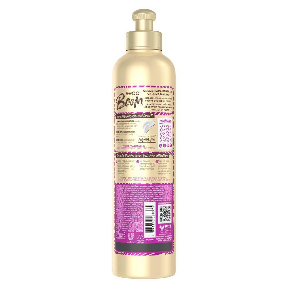 Creme Para Pentear Seda Boom Volume Máximo 350ml