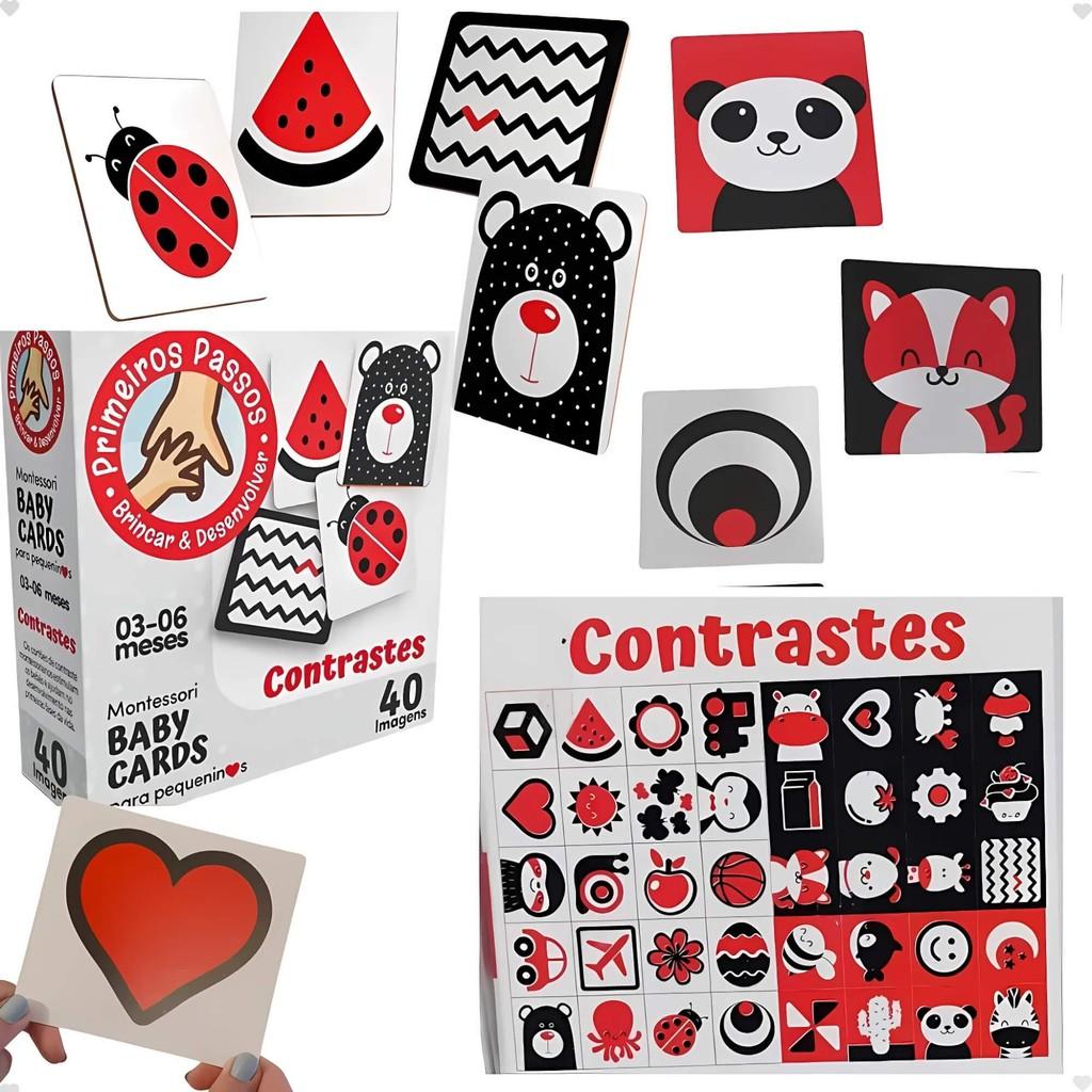 Cartões De Estímulos De Alto Contraste Montessori Baby Cards 3-6 Meses Cooper Fun