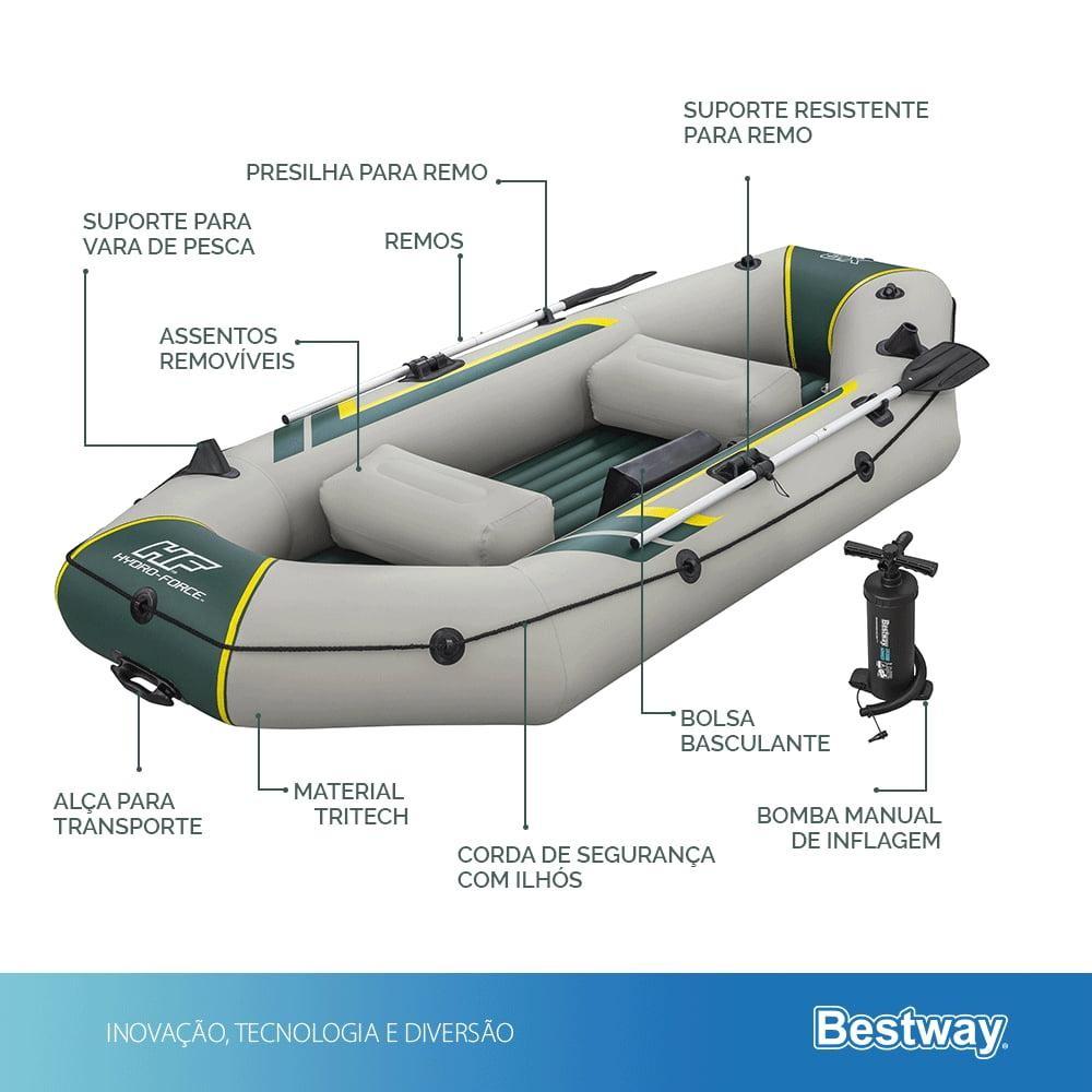 Bote Inflável Ranger Elite 3x Para 3 Pessoas Hydro Force Bestway