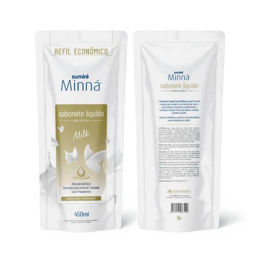 Sabonete Líquido Minná Mãos Sache Milk 450ml
