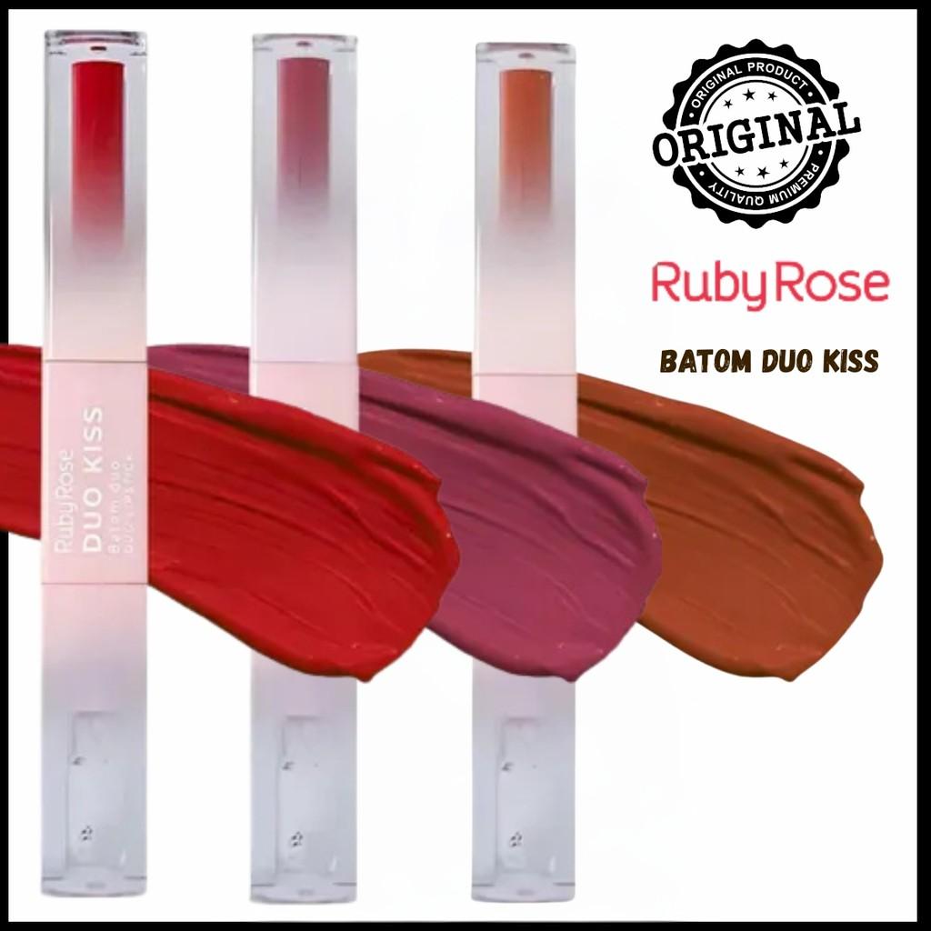 Batom Duo Kiss Lipstick Ruby Rose