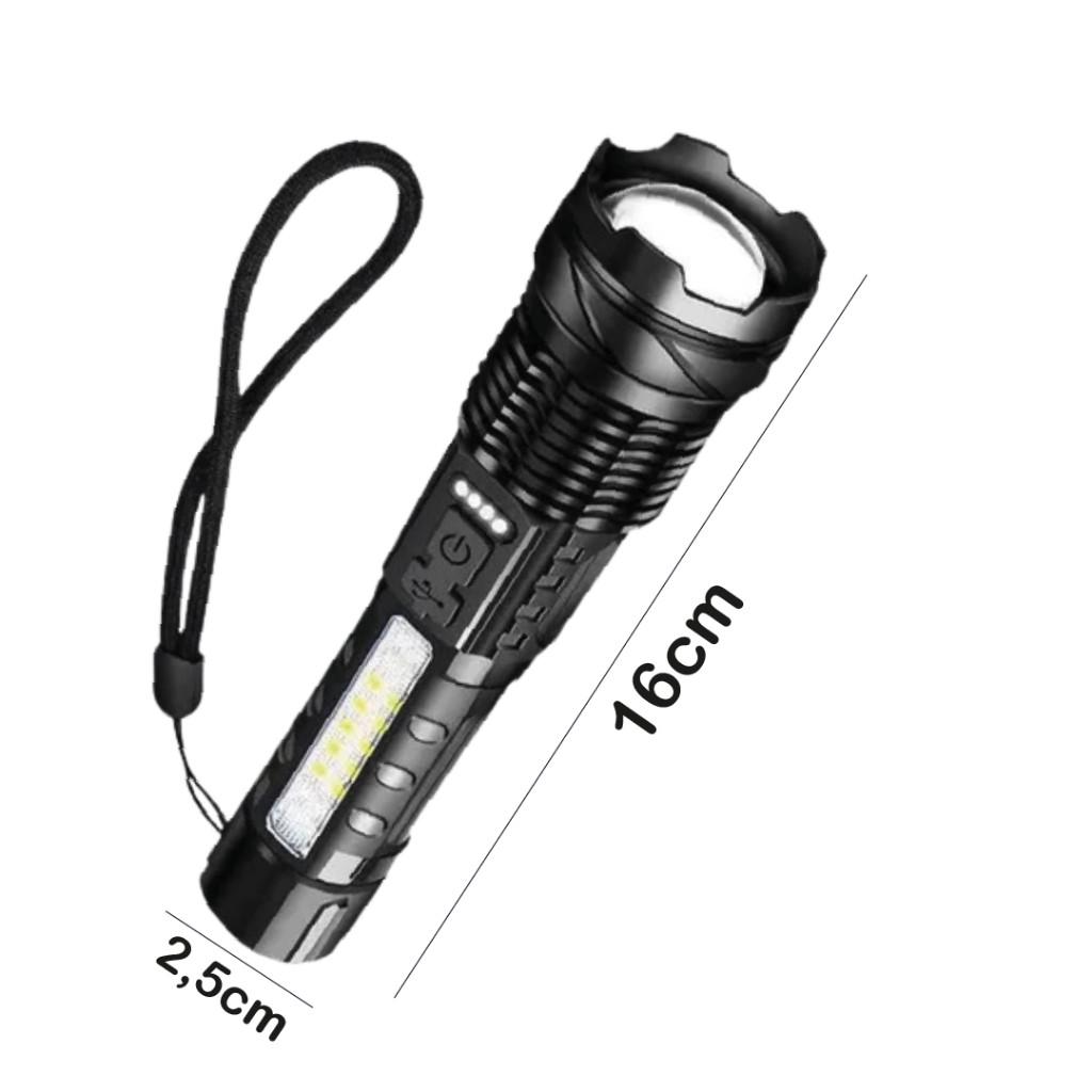Super Lanterna Tática LED 20.000 Lumens Recarregável USB A Prova Dágua Lanterna Com 5 Modos