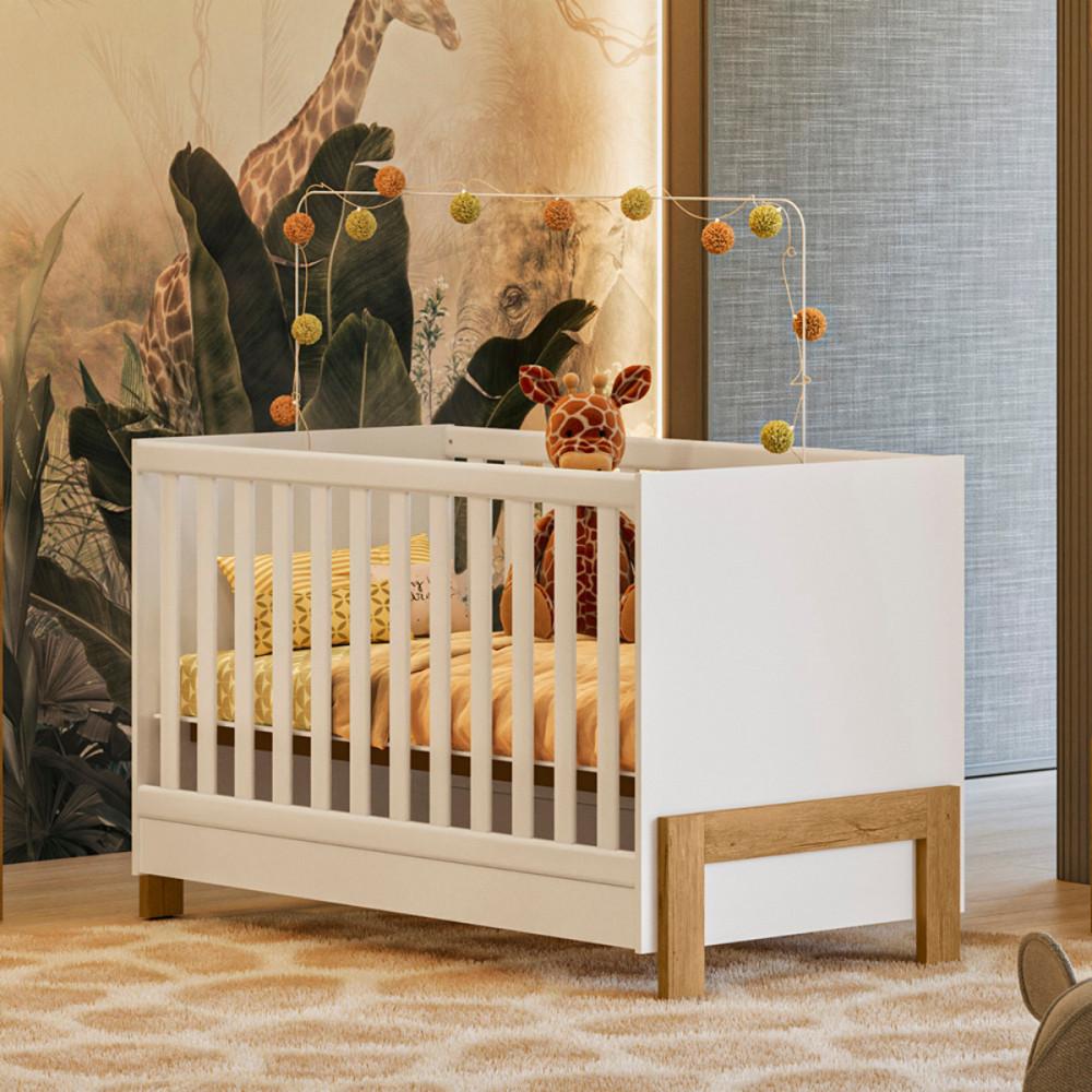 Berço Americano 2 Em 1 Mini Cama Fantasia Branco Qmovi