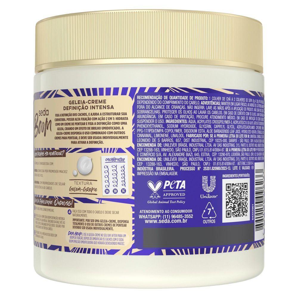 Geleia - Creme 2 Em 1 Seda Boom Definição Intensa 500g