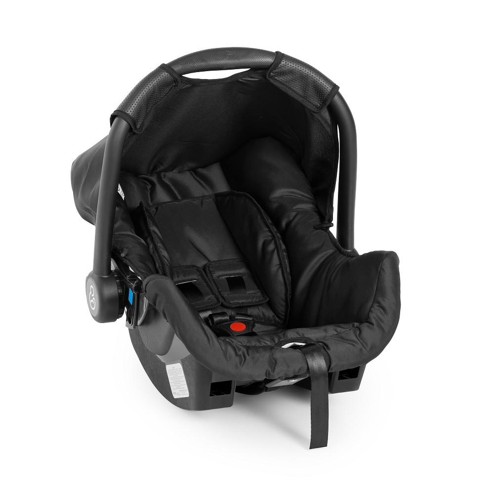 Carrinho Ivy Trio Black Com Bebê Conforto E Base Galzerano
