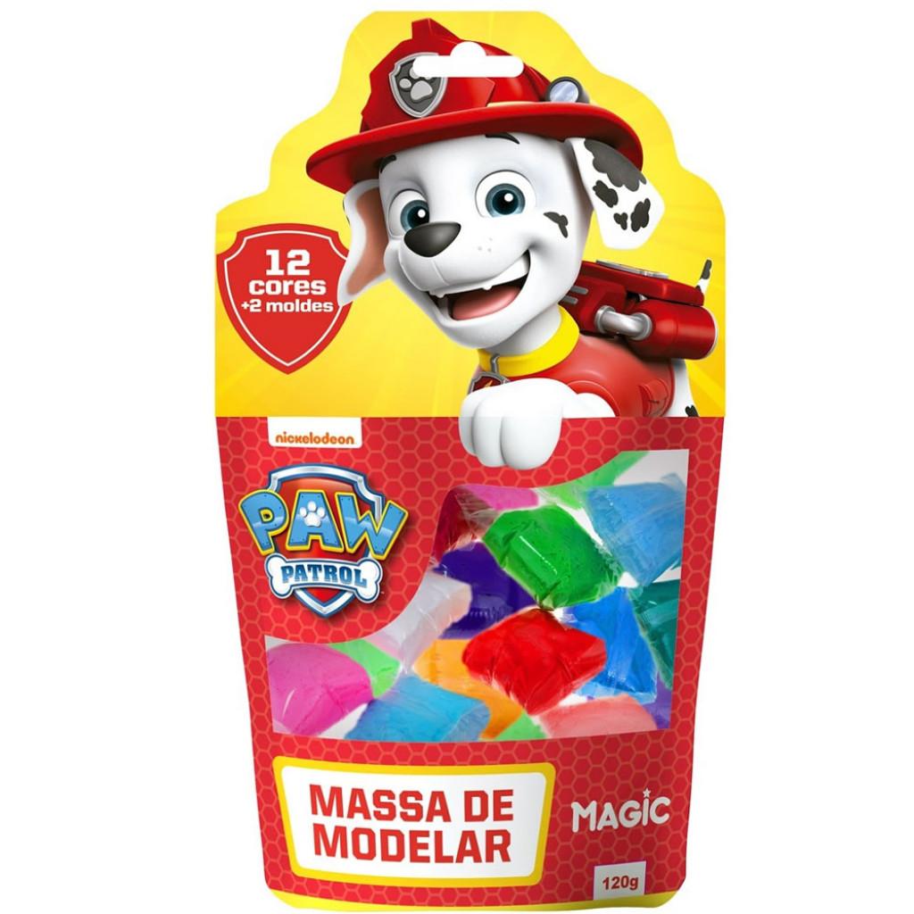 Massa De Modelar 12 Cores 2 Moldes Patrulha Canina Vermelho