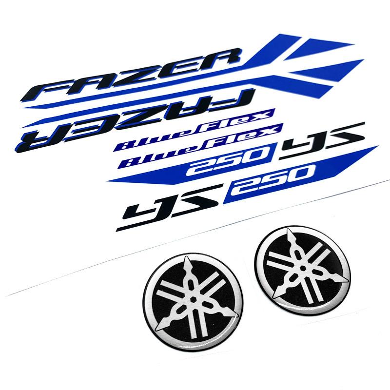 Kit Adesivos Moto Yahama Fazer 250 Ys 2013 + Logo Resinado