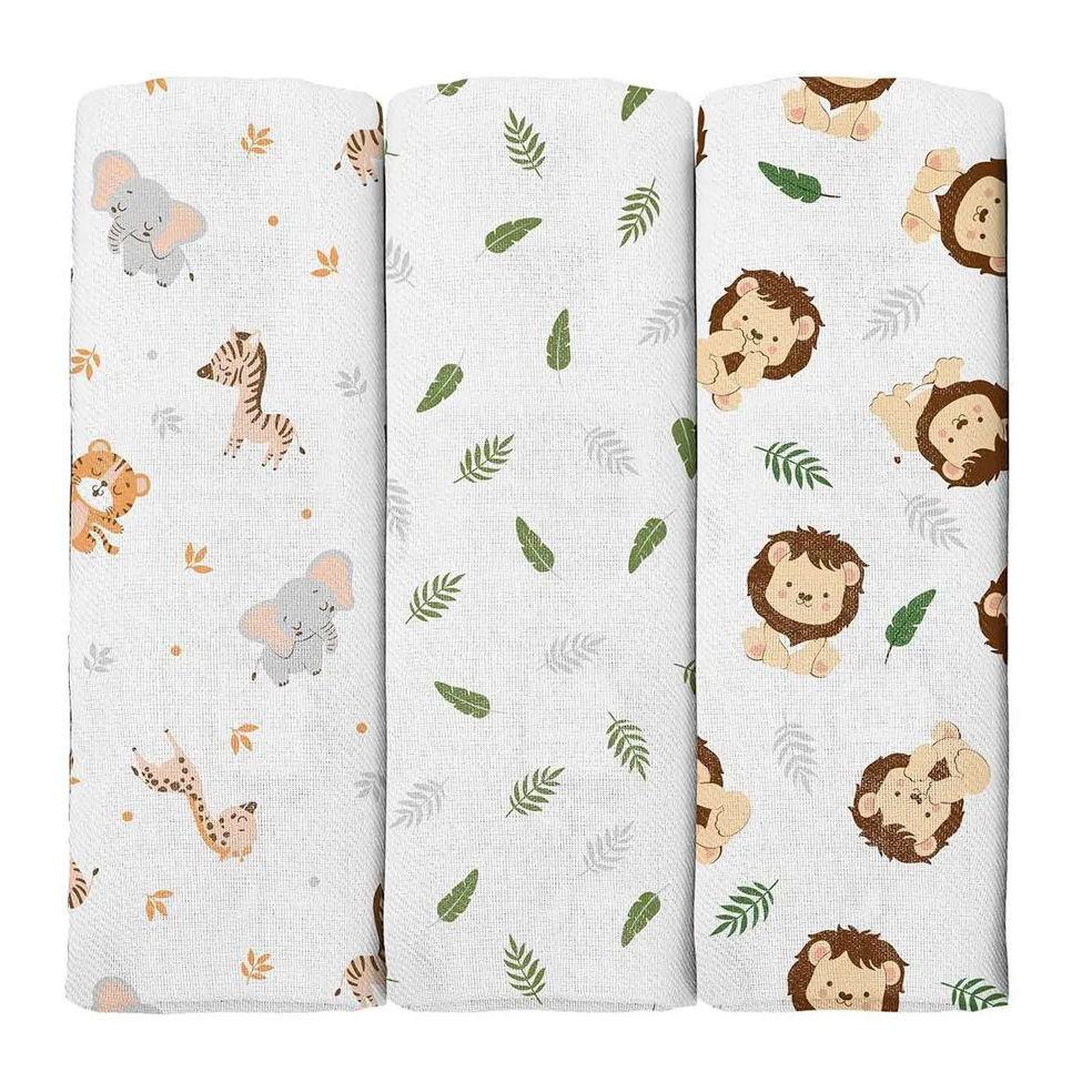 Kit Cueiro Bublim Estampado 100cm X 80cm - 3 Peças