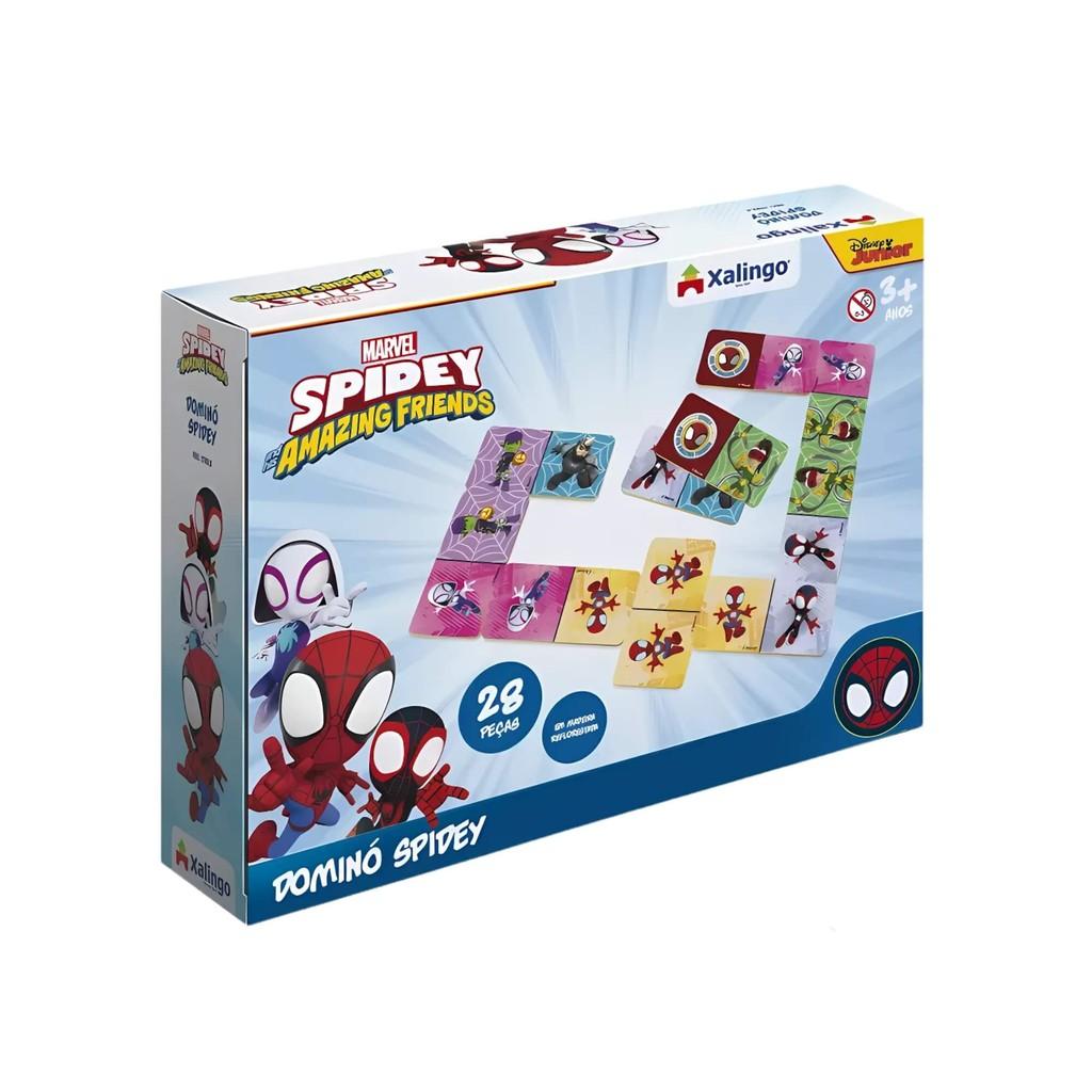 Jogo De Dominó Spidey 28 Peças Brinquedo Infantil Xalingo