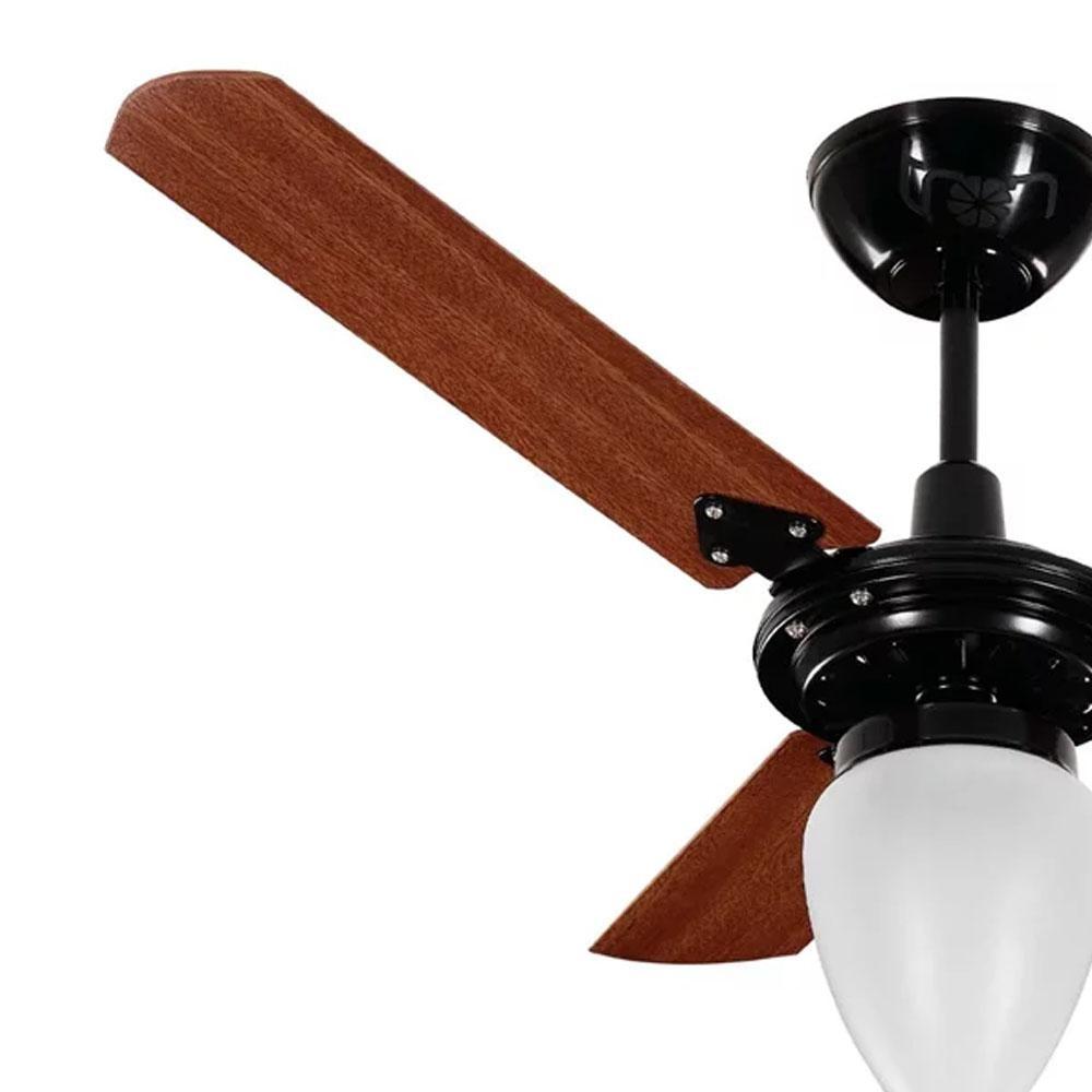 Ventilador De Teto Tron Colonial Preto Verniz 127v