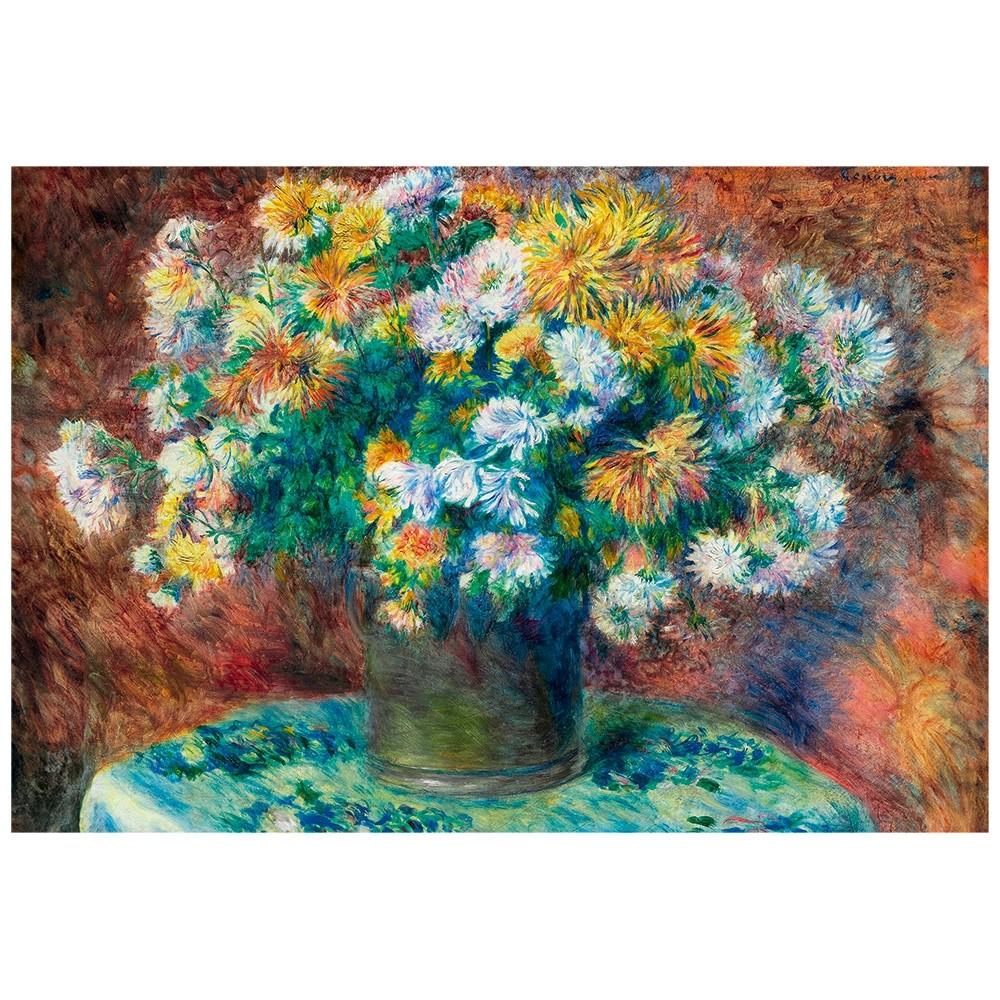 Quebra Cabeça Mini 1000 Peças Vaso De Flores De Renoir Grow Puzzle Flor Obra Arte Pintor Pequenas