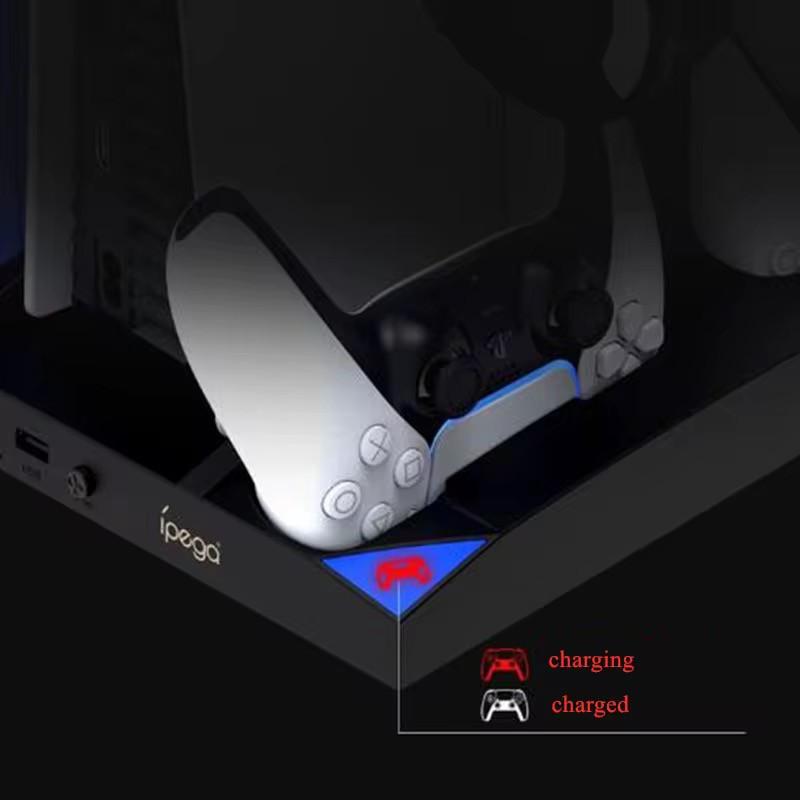 Suporte Base Vertical PS5 Com Carregador Ventilador Ípega Controle Headset