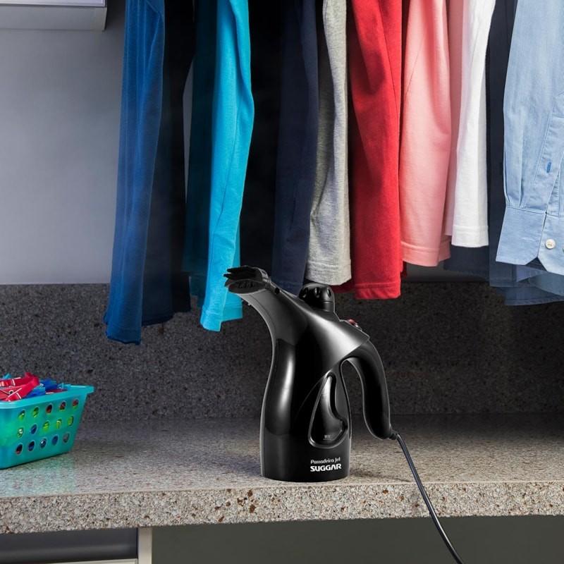 Passadeira De Roupas Jet Portátil Preta Bivolt Suggar Pv1000pt