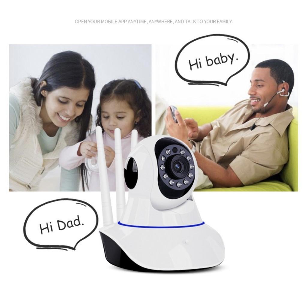 Câmera Wifi Vira 360 3antenas Ip Geraçâo Visâo Noturna App Yoosee