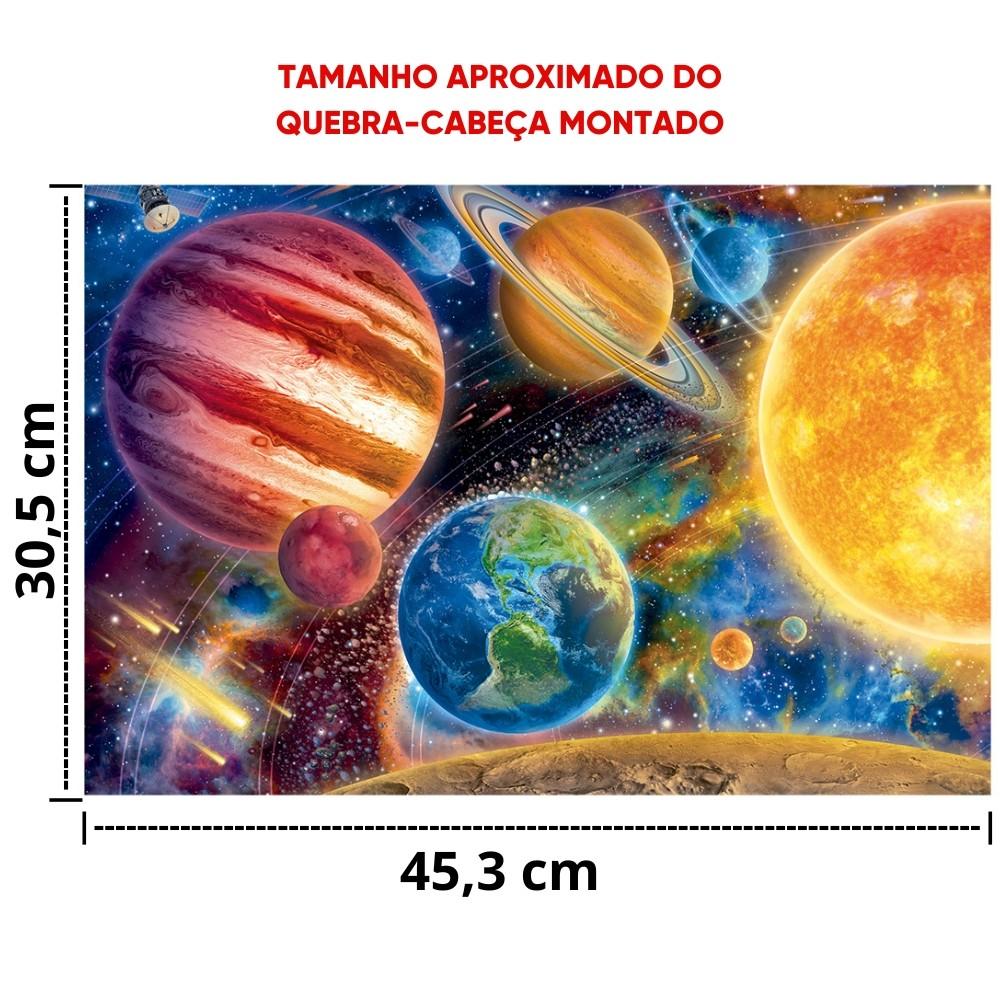 Quebra Cabeça Espaço Sideral 200 Peças Grow Puzlle Jogo Didático Planeta Astronomia Constelações Sol