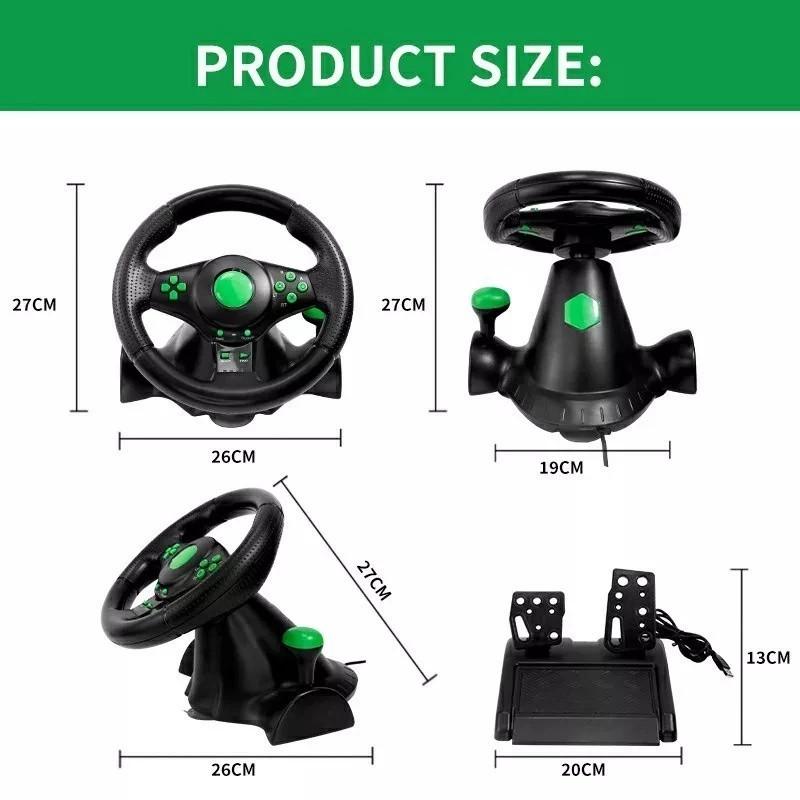Volante Racer Xbox 360 Ps3 Ps2 Pc Pedal Cambio Vibração Kp-5815a