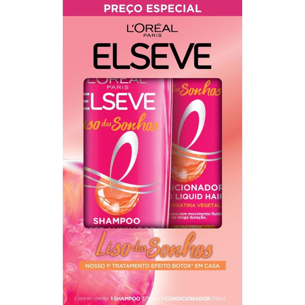 Kit Elseve Shampoo 375ml + Condicionador 170ml Liso Dos Sonhos